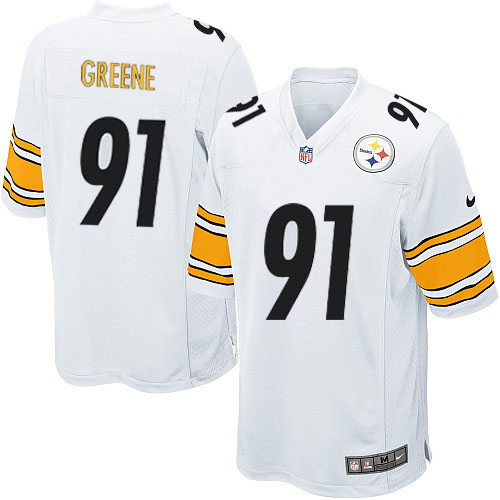 Men's Nike Pittsburgh Steelers #91 Kevin Greene Game White NFL Jersey
