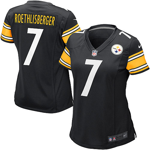 Women's Nike Pittsburgh Steelers #7 Ben Roethlisberger Game Black Team Color NFL Jersey