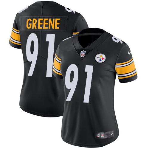 Women's Nike Pittsburgh Steelers #91 Kevin Greene Black Team Color Vapor Untouchable Limited Player NFL Jersey
