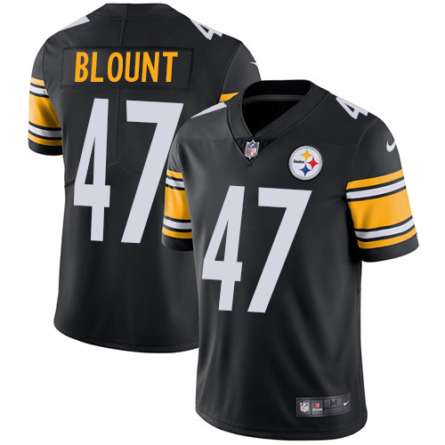 Men's Nike Pittsburgh Steelers #47 Mel Blount Black Team Color Vapor Untouchable Limited Player NFL Jersey