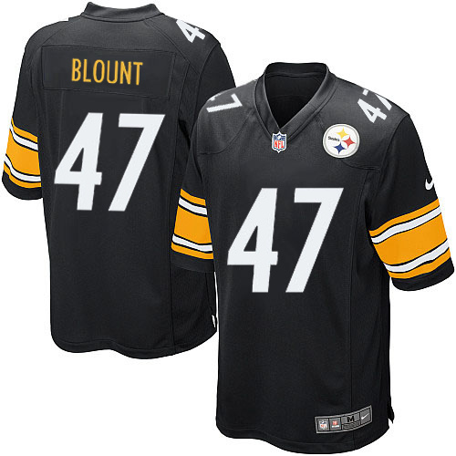 Men's Nike Pittsburgh Steelers #47 Mel Blount Game Black Team Color NFL Jersey