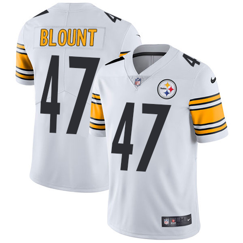 Men's Nike Pittsburgh Steelers #47 Mel Blount White Vapor Untouchable Limited Player NFL Jersey