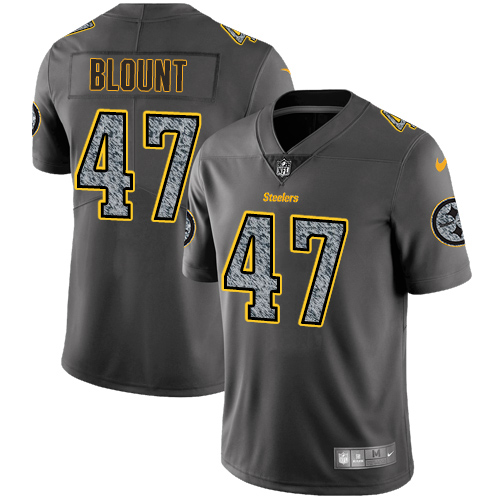 Men's Nike Pittsburgh Steelers #47 Mel Blount Gray Static Vapor Untouchable Limited NFL Jersey