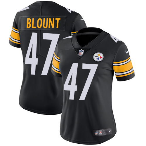 Women's Nike Pittsburgh Steelers #47 Mel Blount Black Team Color Vapor Untouchable Limited Player NFL Jersey