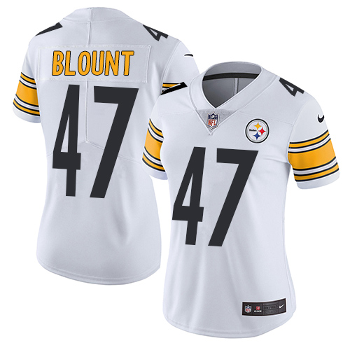 Women's Nike Pittsburgh Steelers #47 Mel Blount White Vapor Untouchable Limited Player NFL Jersey