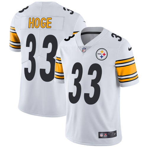 Men's Nike Pittsburgh Steelers #33 Merril Hoge White Vapor Untouchable Limited Player NFL Jersey