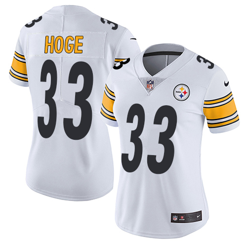 Women's Nike Pittsburgh Steelers #33 Merril Hoge White Vapor Untouchable Elite Player NFL Jersey