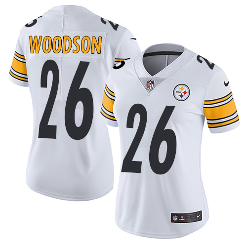 Women's Nike Pittsburgh Steelers #26 Rod Woodson White Vapor Untouchable Elite Player NFL Jersey