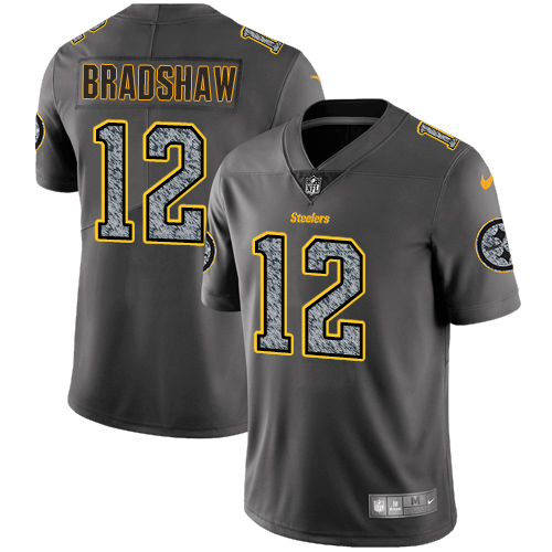 Men's Nike Pittsburgh Steelers #12 Terry Bradshaw Gray Static Vapor Untouchable Limited NFL Jersey