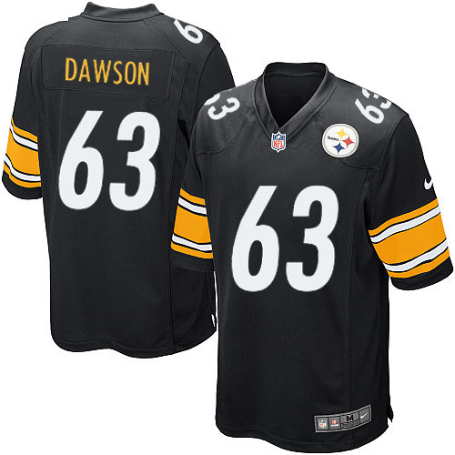 Men's Nike Pittsburgh Steelers #63 Dermontti Dawson Game Black Team Color NFL Jersey