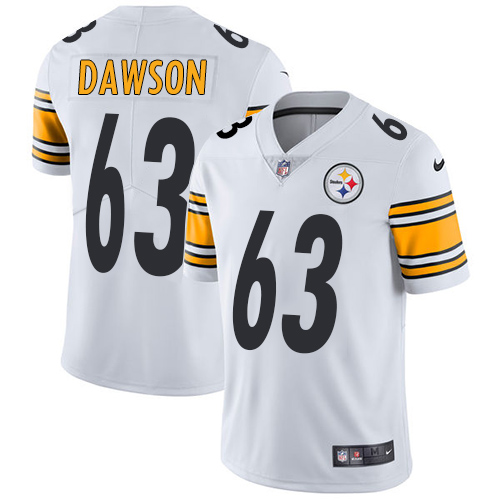 Men's Nike Pittsburgh Steelers #63 Dermontti Dawson White Vapor Untouchable Limited Player NFL Jersey