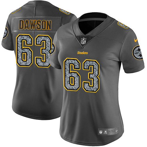Women's Nike Pittsburgh Steelers #63 Dermontti Dawson Gray Static Vapor Untouchable Limited NFL Jersey