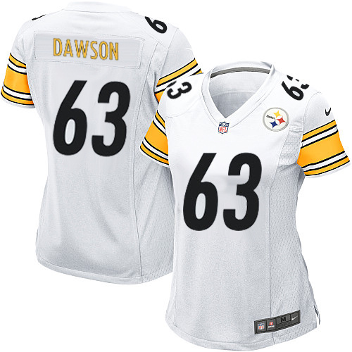 Women's Nike Pittsburgh Steelers #63 Dermontti Dawson Game White NFL Jersey
