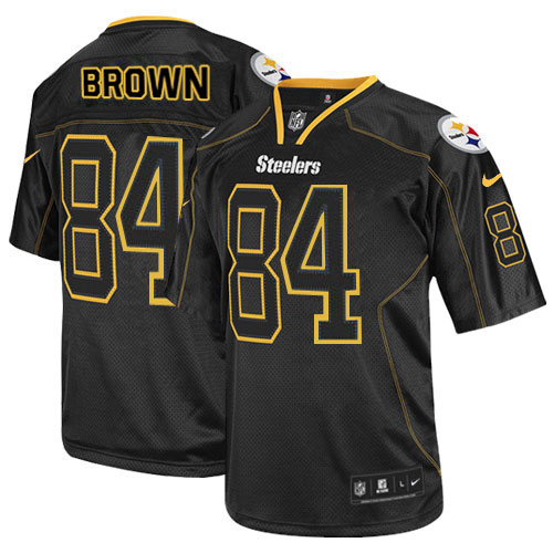 Men's Nike Pittsburgh Steelers #84 Antonio Brown Elite Lights Out Black NFL Jersey