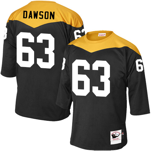 Men's Mitchell and Ness Pittsburgh Steelers #63 Dermontti Dawson Elite Black 1967 Home Throwback NFL Jersey