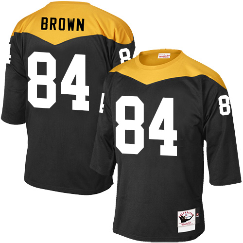 Men's Mitchell and Ness Pittsburgh Steelers #84 Antonio Brown Elite Black 1967 Home Throwback NFL Jersey