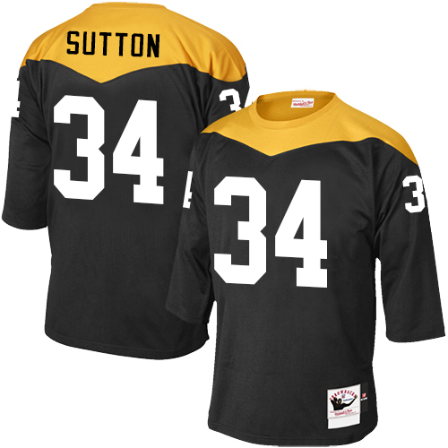 Men's Mitchell and Ness Pittsburgh Steelers #34 Cameron Sutton Elite Black 1967 Home Throwback NFL Jersey