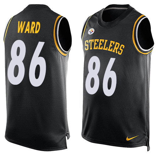 Men's Nike Pittsburgh Steelers #86 Hines Ward Limited Black Player Name & Number Tank Top NFL Jersey