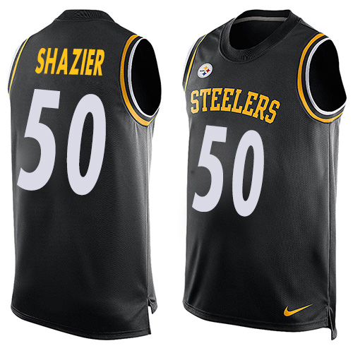 Men's Nike Pittsburgh Steelers #50 Ryan Shazier Limited Black Player Name & Number Tank Top NFL Jersey