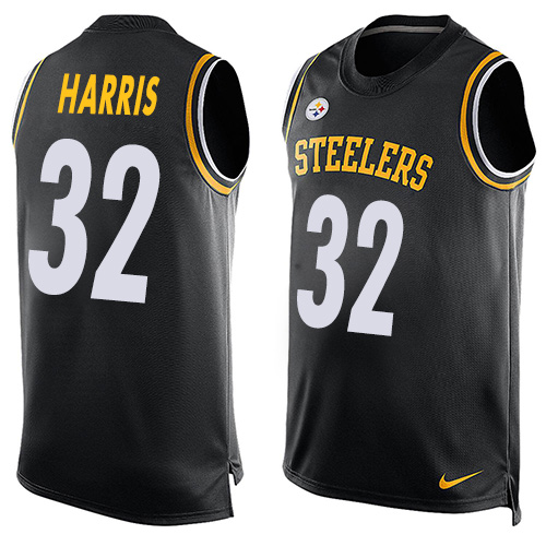 Men's Nike Pittsburgh Steelers #32 Franco Harris Limited Black Player Name & Number Tank Top NFL Jersey