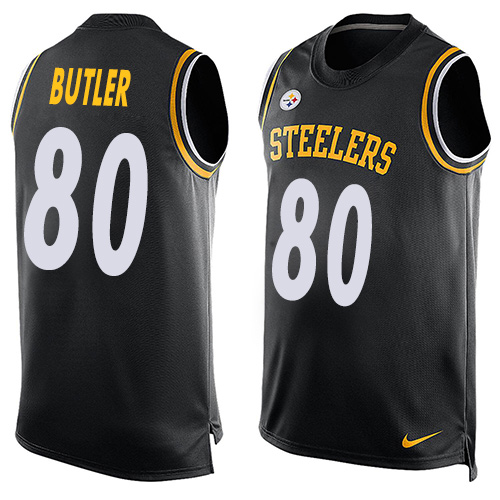 Men's Nike Pittsburgh Steelers #80 Jack Butler Limited Black Player Name & Number Tank Top NFL Jersey