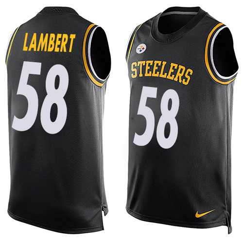 Men's Nike Pittsburgh Steelers #58 Jack Lambert Limited Black Player Name & Number Tank Top NFL Jersey