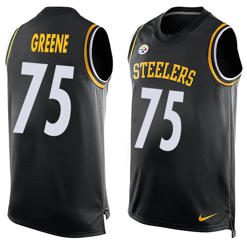 Men's Nike Pittsburgh Steelers #75 Joe Greene Limited Black Player Name & Number Tank Top NFL Jersey