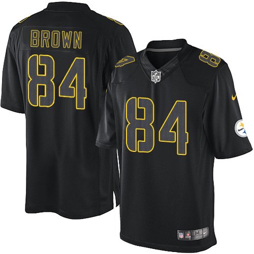Men's Nike Pittsburgh Steelers #84 Antonio Brown Limited Black Impact NFL Jersey