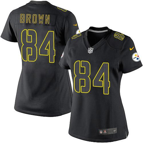 Women's Nike Pittsburgh Steelers #84 Antonio Brown Limited Black Impact NFL Jersey
