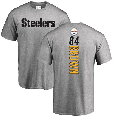 NFL Nike Pittsburgh Steelers #84 Antonio Brown Ash Backer T-Shirt