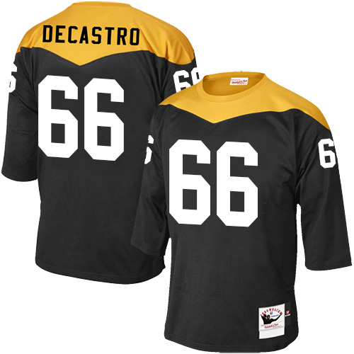 Men's Mitchell and Ness Pittsburgh Steelers #66 David DeCastro Elite Black 1967 Home Throwback NFL Jersey