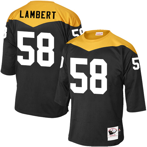 Men's Mitchell and Ness Pittsburgh Steelers #58 Jack Lambert Elite Black 1967 Home Throwback NFL Jersey