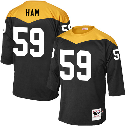 Men's Mitchell and Ness Pittsburgh Steelers #59 Jack Ham Elite Black 1967 Home Throwback NFL Jersey