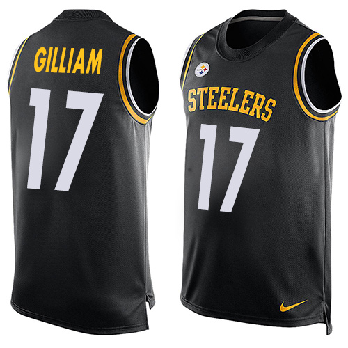 Men's Nike Pittsburgh Steelers #17 Joe Gilliam Limited Black Player Name & Number Tank Top NFL Jersey