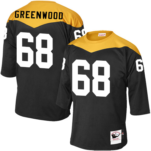 Men's Mitchell and Ness Pittsburgh Steelers #68 L.C. Greenwood Elite Black 1967 Home Throwback NFL Jersey