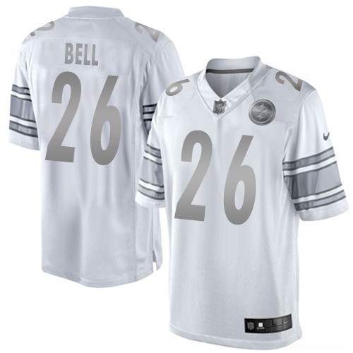 Men's Nike Pittsburgh Steelers #26 Le'Veon Bell Limited White Platinum NFL Jersey