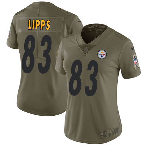Women's Nike Pittsburgh Steelers #83 Louis Lipps Limited Olive 2017 Salute to Service NFL Jersey