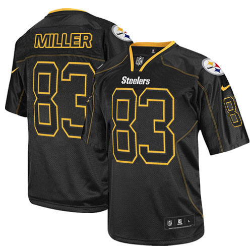 Men's Nike Pittsburgh Steelers #83 Heath Miller Elite Lights Out Black NFL Jersey