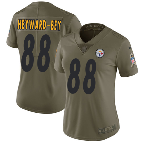 Women's Nike Pittsburgh Steelers #88 Darrius Heyward-Bey Limited Olive 2017 Salute to Service NFL Jersey