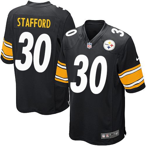 Men's Nike Pittsburgh Steelers #30 Daimion Stafford Game Black Team Color NFL Jersey