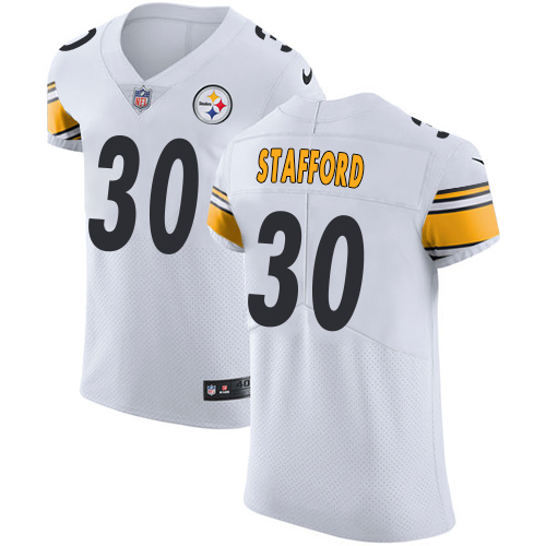Men's Nike Pittsburgh Steelers #30 Daimion Stafford White Vapor Untouchable Elite Player NFL Jersey