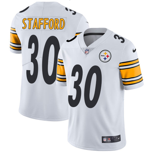 Men's Nike Pittsburgh Steelers #30 Daimion Stafford White Vapor Untouchable Limited Player NFL Jersey