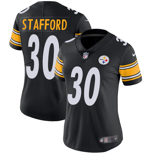 Women's Nike Pittsburgh Steelers #30 Daimion Stafford Black Team Color Vapor Untouchable Limited Player NFL Jersey