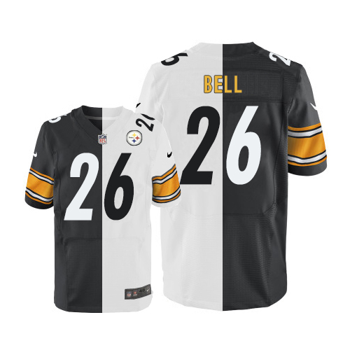 Men's Nike Pittsburgh Steelers #26 Le'Veon Bell Elite Black/White Split Fashion NFL Jersey