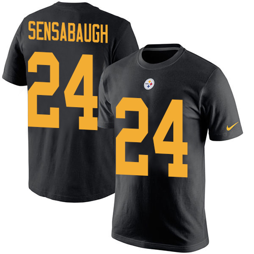 NFL Nike Pittsburgh Steelers #24 Coty Sensabaugh Black Rush Pride Name & Number T-Shirt