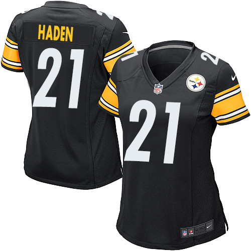 Women's Nike Pittsburgh Steelers #21 Joe Haden Game Black Team Color NFL Jersey