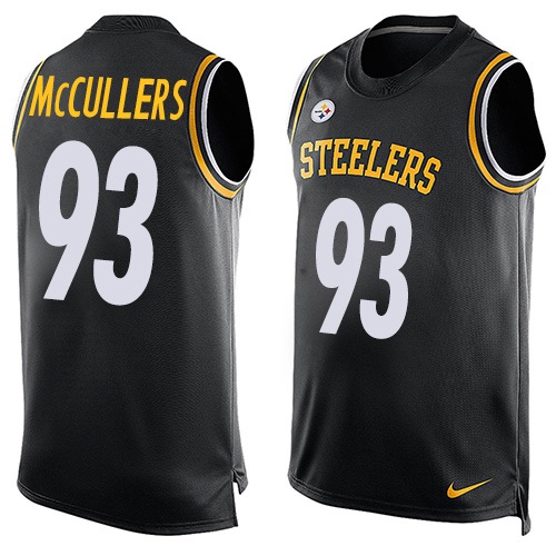 Men's Nike Pittsburgh Steelers #93 Dan McCullers Limited Black Player Name & Number Tank Top NFL Jersey