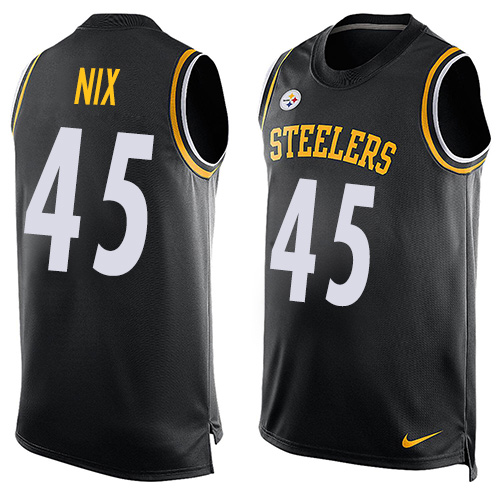 Men's Nike Pittsburgh Steelers #45 Roosevelt Nix Limited Black Player Name & Number Tank Top NFL Jersey