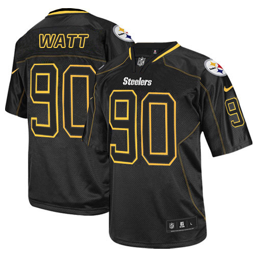 Men's Nike Pittsburgh Steelers #90 T. J. Watt Elite Lights Out Black NFL Jersey