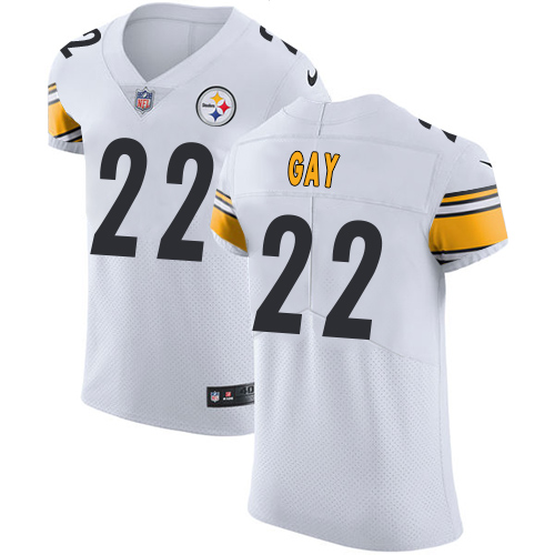 Men's Nike Pittsburgh Steelers #22 William Gay White Vapor Untouchable Elite Player NFL Jersey